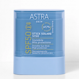 ASTRA SPF50 - Stick Solare Viso Alta Protezione Invisibile, Ideale per Pelli Sensibili, 67,7% Ingredienti Naturali