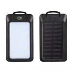 Batteria Portabile Solare 12000mAh​​ Power Bank con Torcia, Bussola & 2USB Ricarica a Energia Solare e Doppia Protezione CE/RoHS