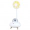 Ventilatore Portatile con luce LED cambia colore Tutti in 1, 2 velocità, design UFO con astronauta, 3 colori disponibili