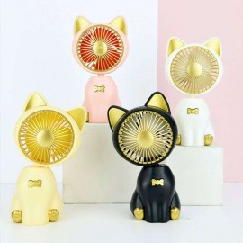 Mini Ventilatore Portatile USB con Luce Led a forma di gatto 4 tonalità + Ricarica pratica USB Incluso, confortevole
