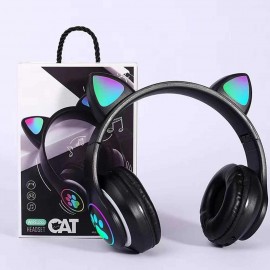 Cuffie Wireless Con Orecchie da Gatto LED, Auricolari Bluetooth HiFi Stereo, Luce LED Multicolore, Ricarica con cavo Type-C