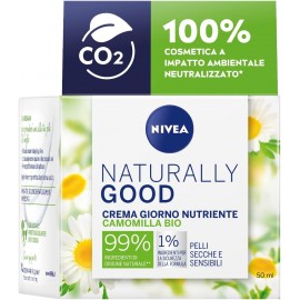 ​​NIVEA Naturally Good Crema Giorno Bio: Camomilla Bio Idratante 24h per Pelli Secche/Sensibili Ingredienti 99%​