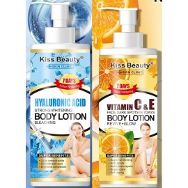 Kiss Beauty Crema Corpo Antimacchie con Vitamina C+E & Acido Ialuronico per Illuminazione e Idratazione Intensa