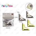 PARTY TIME ANGOLI METALLICI PER BORSE! 22,5 MM IN ORO/ARGENTO - PER DECORAZIONE E RINFORZO ELEGANTE