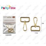 PARTY TIME GANCI METALLICI PER BORSE! 5CM IN ORO E ARGENTO - GANCIO ROTANTE MULTIFUNZIONE CON ANELLO 3.3CM