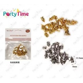 ​​PARTY TIME CHIODI DECORATIVI PER BORSE! 13,5MM IN ORO E ARGENTO - ACCESSORI METALLICI PER PERSONALIZZAZIONE