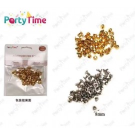 Orecchini a bottone da 8 mm in oro/argento per feste! Accessori per borse: eleganti dettagli in metallo per creare personalità