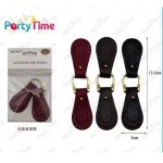 ​​PARTY TIME FERMAGLI CERNIERA 13.5CM! BORDEAUX/NERO IN PELLE CON ANELLO METALLICO - ACCESSORI MODA PER BORSE