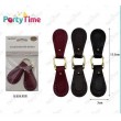 ​​PARTY TIME FERMAGLI CERNIERA 13.5CM! BORDEAUX/NERO IN PELLE CON ANELLO METALLICO - ACCESSORI MODA PER BORSE