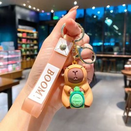 I portachiavi Capybar sono dotati di accessori a forma di tartaruga e anatra e sono disponibili in tre stili, ciascuno da 3×5 cm