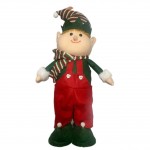 Un grande elfo natalizio di peluche da 55x25 cm! Completo di sciarpa e cappello floreale: la scelta perfetta per