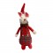 PELUCHE CONIGLIO NATALE 56X15X20CM! CON CAPPELLO ROSSO E FIOCCO - REGALO PERFETTO PER FESTE