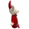 PELUCHE CONIGLIO NATALE 56X15X20CM! CON CAPPELLO ROSSO E FIOCCO - REGALO PERFETTO PER FESTE