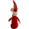 PELUCHE CONIGLIO NATALE 56X15X20CM! CON CAPPELLO ROSSO E FIOCCO - REGALO PERFETTO PER FESTE