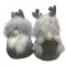 Elfi di Natale di peluche 21x15x12 cm! Un maschio e una femmina con corna argentate e barba grigia: il regalo perfetto.