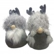 Elfi di Natale di peluche 21x15x12 cm! Un maschio e una femmina con corna argentate e barba grigia: il regalo perfetto.