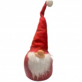 FOLLETTO NATALIZIO CON CAPPELLO 58X15 CM E SABBIA! DECORAZIONE IN FELTRO E POLIESTER CON BARBA BIANCA -
