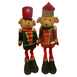 CAGNOLINO NATALIZIO IN PELUCHE 19X58 CM! CON CAPPELTO ROSSO E SCIARPINA - REGALO PERFETTO PER FESTE E DECORAZIONI