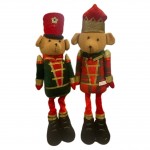 CAGNOLINO NATALIZIO IN PELUCHE 19X58 CM! CON CAPPELTO ROSSO E SCIARPINA - REGALO PERFETTO PER FESTE E DECORAZIONI