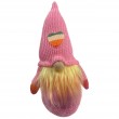 GNOMETTO NATALIZIO IN LANUGA MORBIDA 21X11CM! CAPPELLO A PUNTA ROSA CON CUORE - PERFETTO PER DECORAZIONI E REGALI
