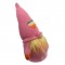 GNOMETTO NATALIZIO IN LANUGA MORBIDA 21X11CM! CAPPELLO A PUNTA ROSA CON CUORE - PERFETTO PER DECORAZIONI E REGALI