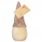 GNOMO NATALIZIO CON BASE LEGNO 19X7 CM! DECORAZIONE MORBIDA IN PELUCE - PERFETTO PER ADDIOBBI NATALIZI E REGALI
