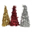 ALBERO NATALIZIO CON FORO CENTRALE E PAILETTES LUCENTI! 48X20 CM IN ORO/ROSSO/ARGENTO - DECORAZIONE BRILLANTE CON STELLE
