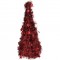 ALBERO NATALIZIO CON FORO CENTRALE E PAILETTES LUCENTI! 48X20 CM IN ORO/ROSSO/ARGENTO - DECORAZIONE BRILLANTE CON STELLE