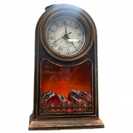 Striscia luminosa a LED per camino, orologio decorativo! Effetto fiamma 27 x 15 cm: classica lampada natalizia.