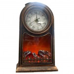 Striscia luminosa a LED per camino, orologio decorativo! Effetto fiamma 27 x 15 cm: classica lampada natalizia.
