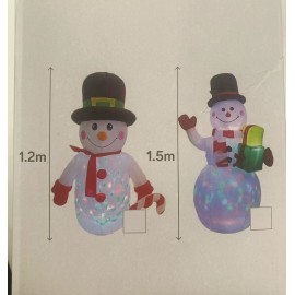 Babbo Natale Gonfiabile Kmt Style! 2 Altezze: 1.2m e 1.5m con Luci - Decorazione Natalizia per Esterni