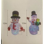 Babbo Natale Gonfiabile Kmt Style! 2 Altezze: 1.2m e 1.5m con Luci - Decorazione Natalizia per Esterni
