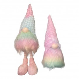Questo colorato Babbo Natale di peluche misura 26 x 20 x 47 cm! Indossa un cappello a punta dai colori tenui.v
