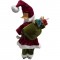 BABBO NATALE CON OCCHIALI ORO E REGALI! 27X60 CM IN PELLICCIA E VELLUTO - DECORAZIONE NATALIZIA CON SACCO DONI