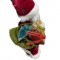 BABBO NATALE CON OCCHIALI ORO E REGALI! 27X60 CM IN PELLICCIA E VELLUTO - DECORAZIONE NATALIZIA CON SACCO DONI