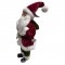 BABBO NATALE CON OCCHIALI ORO E REGALI! 27X60 CM IN PELLICCIA E VELLUTO - DECORAZIONE NATALIZIA CON SACCO DONI