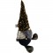 Elfo di Natale scintillante 20x33 cm! Cappello con paillettes dorate e barba grigia: la decorazione perfetta per le feste.