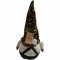 Elfo di Natale scintillante 20x33 cm! Cappello con paillettes dorate e barba grigia: la decorazione perfetta per le feste.