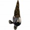Elfo di Natale scintillante 20x33 cm! Cappello con paillettes dorate e barba grigia: la decorazione perfetta per le feste.