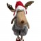 Renna natalizia con gambe retrattili, misure 28 x 74-84 cm! Morbido peluche con cappello rosso, un giocattolo natalizio.