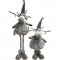 RENNA NATALIZIA GEV CON GAMBE TELESCOPICHE! 22X55 CM IN PELLICCIA BLU E GRIGIO - DECORAZIONE CON CAPPUCCIO A PUNTA E SCIARPA