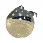 SFERA LUMINOSA GEV NATALE 12CM! SFERA LED CON STELLE ORO/ARGENTO - DECORAZIONE MAGICA PER ALBERI NATALIZI